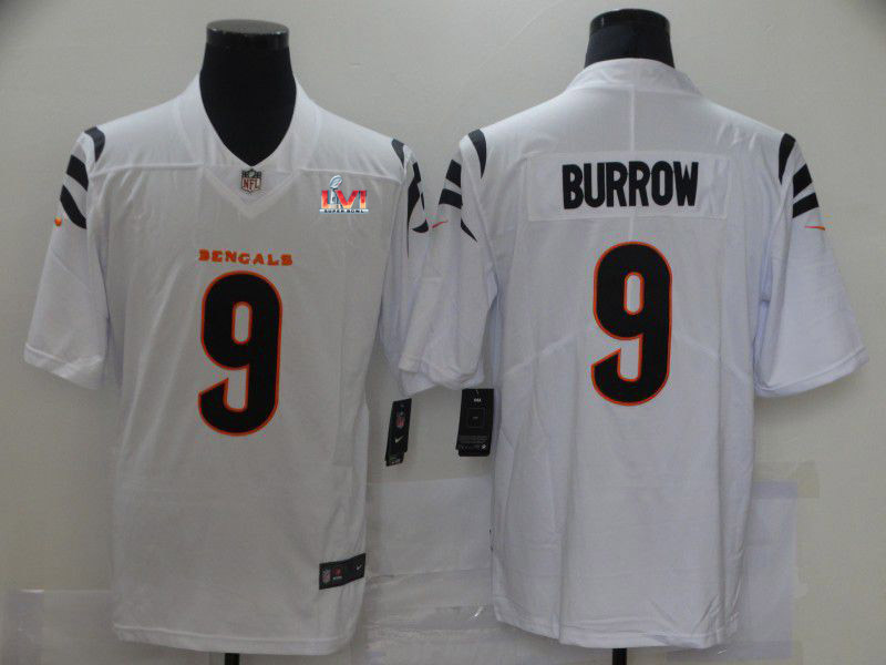 2022 Super Bowl Men Cincinnati Bengals #9 Burrow White Nike Vapor Untouchable Limited 2021 NFL Jersey->los angeles rams->NFL Jersey